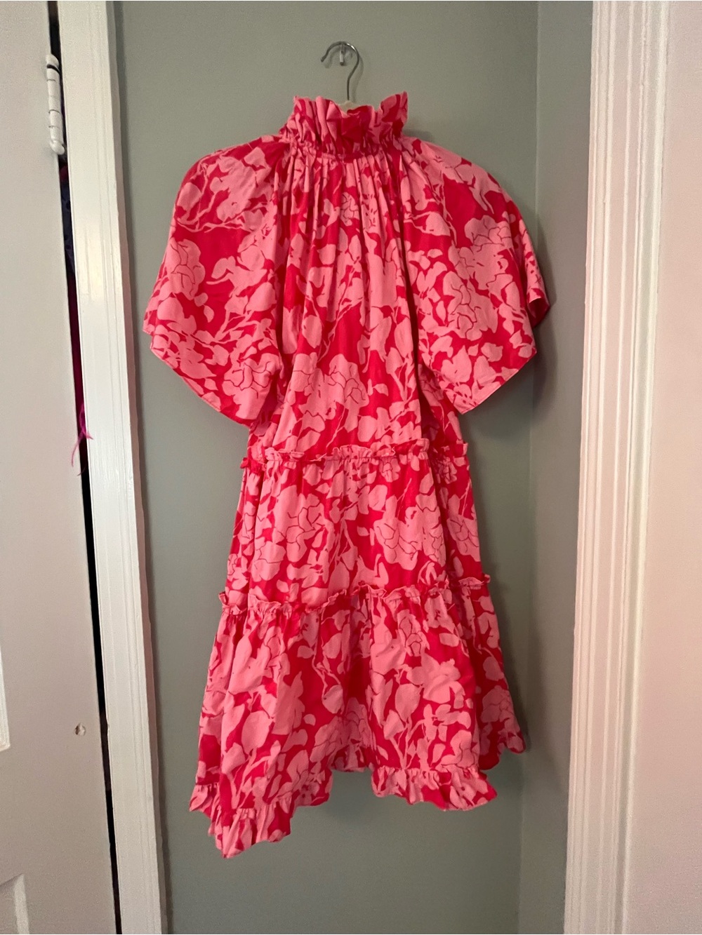 Tuckernuck/Hyacinth House Pink & Hot Pink Floral Tiered Ruffle Dress - Picture 2 of 3